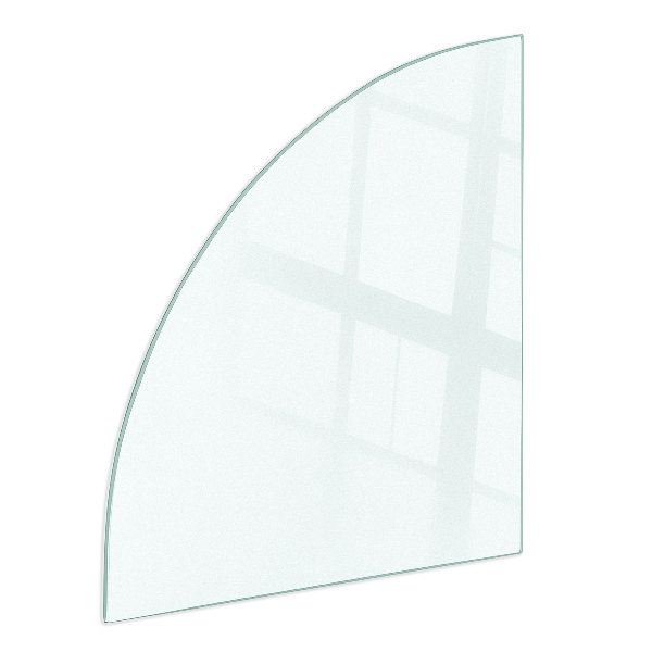 Protecție sub sobă sfert de cerc semitransparentă 100x100 cm