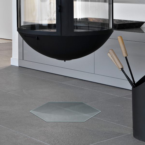 Protecție sub sobă hexagonală semitransparentă h40 cm