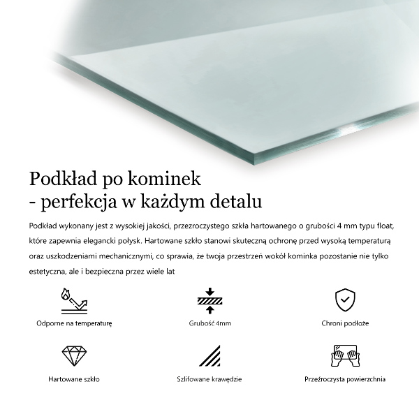 Sticlă securizată protecție sub sobă pătrat 50x50 cm