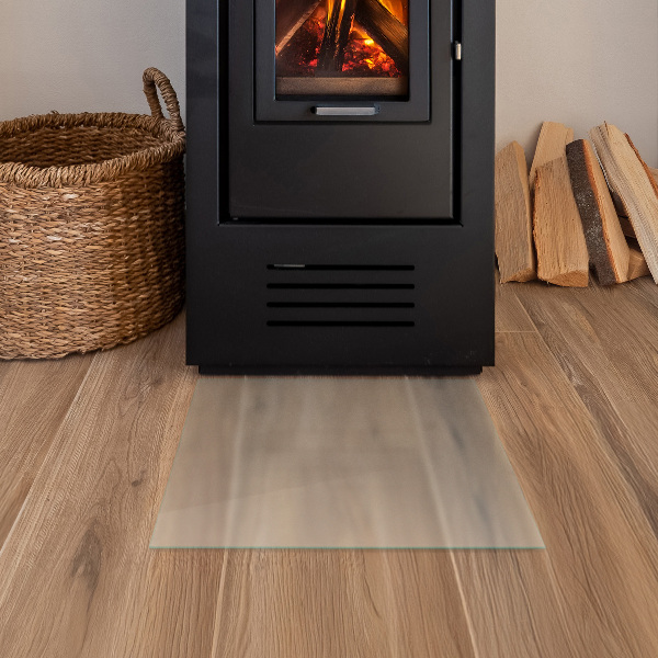 Placă de protecție semitransparentă sub sobă 50x50 cm