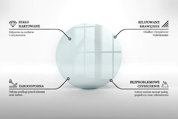 Placă de sticlă pentru șemineu circular fi70 cm