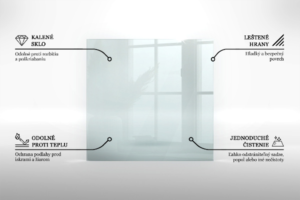 Sticlă securizată protecție sub sobă dreptunghiulară 100x50 cm