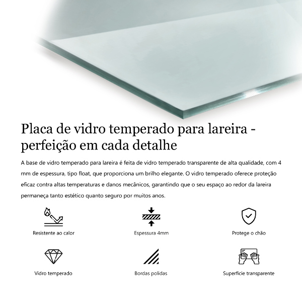 Protecție sub sobă dreptunghiulară 125x50 cm