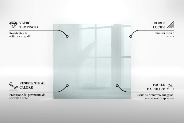 Placă de sticlă pentru șemineu dreptunghiulară 140x70 cm