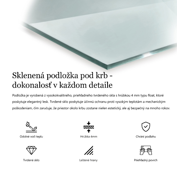 Sticlă securizată protecție sub sobă dreptunghiulară 60x40 cm