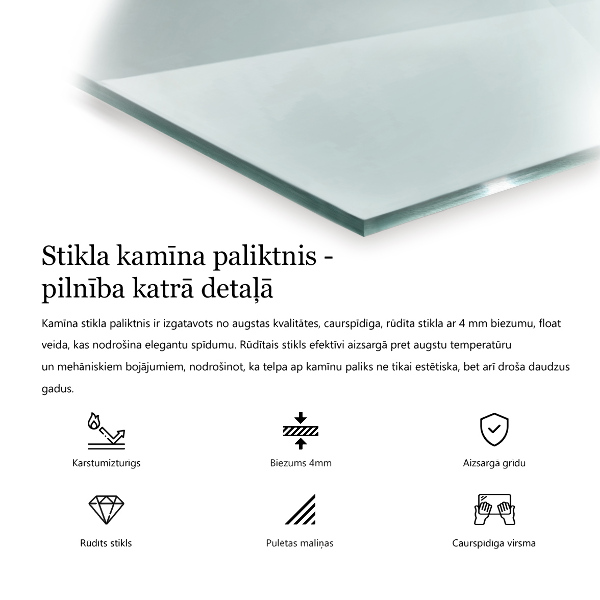 Sticlă securizată protecție sub sobă dreptunghiulară 60x40 cm