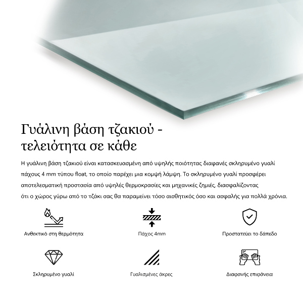 Sticlă securizată protecție sub sobă dreptunghiulară 60x40 cm