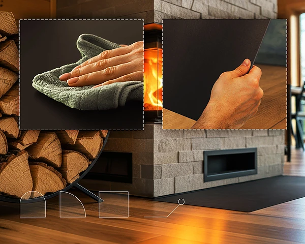 Placă de protecție pentru podea sub sobă 100x70 cm
