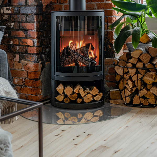 Cvartale sticlă securizată protecție sub sobă Textură de beton cu efect