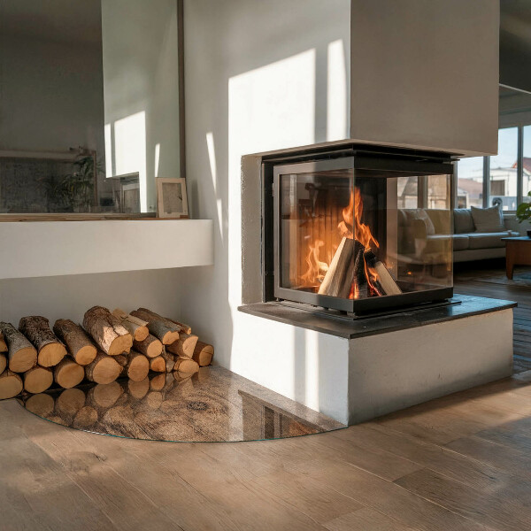 Cvartale protecție sub sobă Model natural din lemn