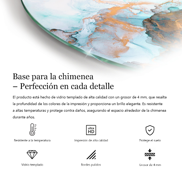 Cvartale protecție sub sobă Model elegant de marmură