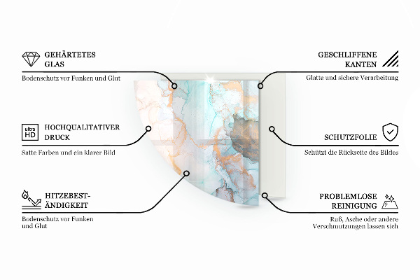 Cvartale sticlă sub șemineu Model de piatră naturală