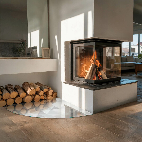 Cvartale sticlă securizată protecție sub sobă Model geometric abstract