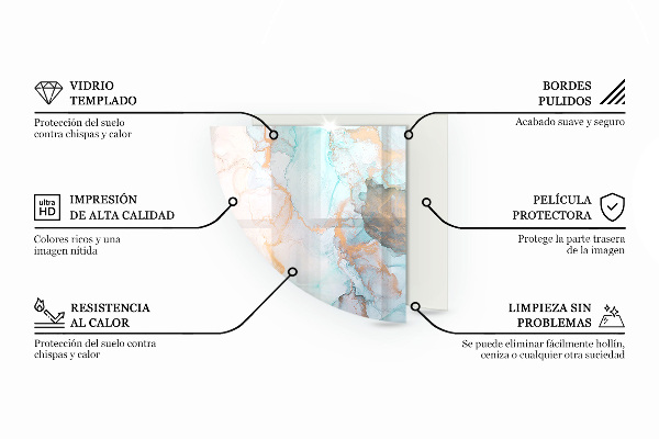 Cvartale protecție sub sobă Model fluid abstract