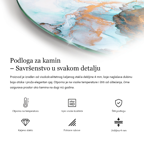 Cvartale protecție sub sobă Model fluid abstract