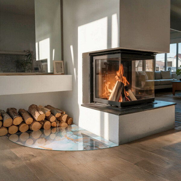 Cvartale protecție sub sobă Model fluid abstract