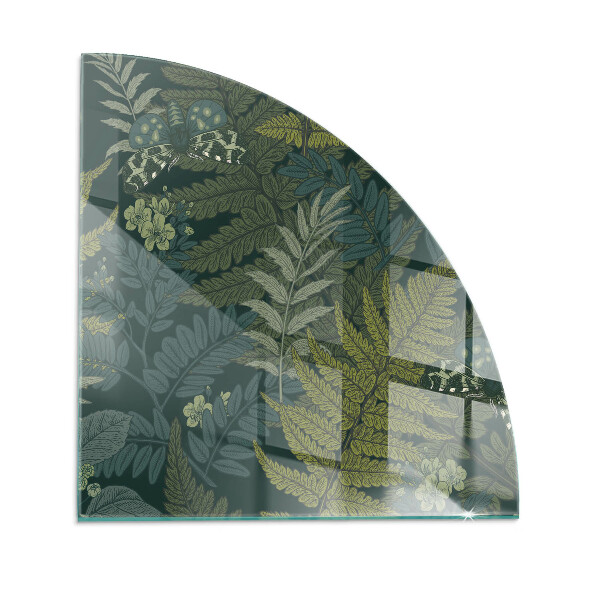 Cvartale sticlă sub șemineu Motive vegetale cu fluturi