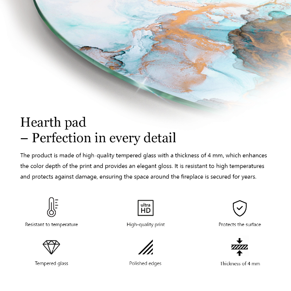 Cvartale protecție sub sobă Model delicat de marmură