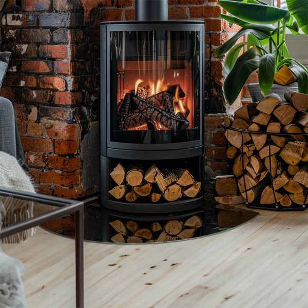 Cvartale protecție sub sobă Culoare Negru