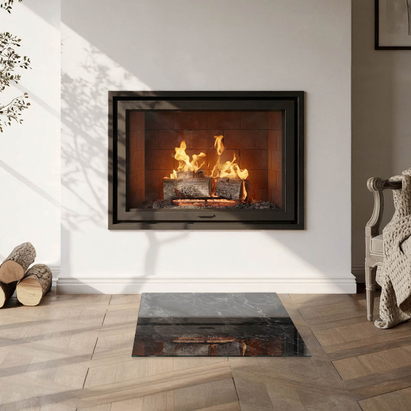 Pătrată protecție sub sobă Model elegant de marmură