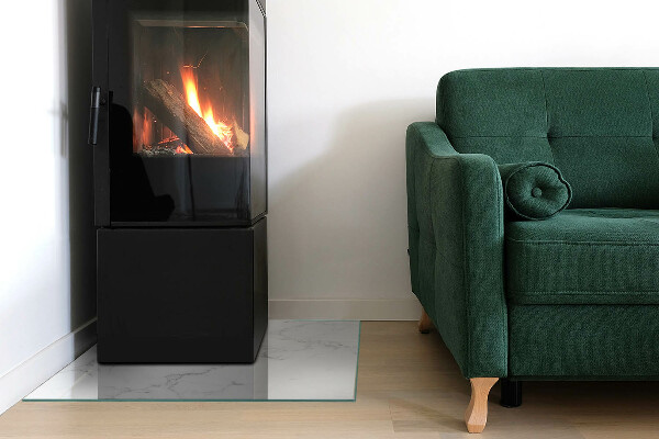 Pătrată sticlă securizată protecție sub sobă Model de marmură cu vene