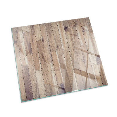 Pătrată sticlă sub șemineu Placă de lemn în machetă