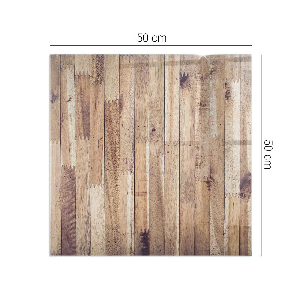 Pătrată sticlă sub șemineu Placă de lemn în machetă