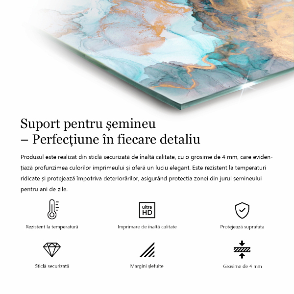 Pătrată protecție sub sobă Textură de beton brut