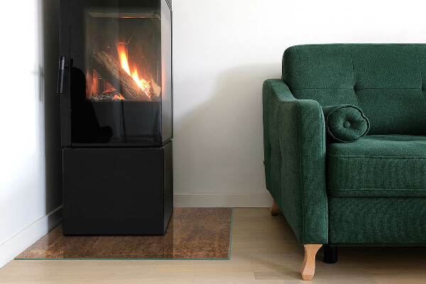 Pătrată protecție sub sobă Textură de rugină pe fundal