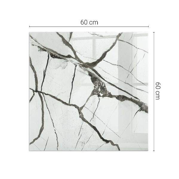 Pătrată sticlă sub șemineu Model de vene de marmură