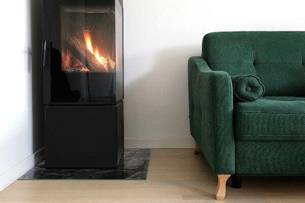 Pătrată sticlă securizată protecție sub sobă Model de piatră naturală