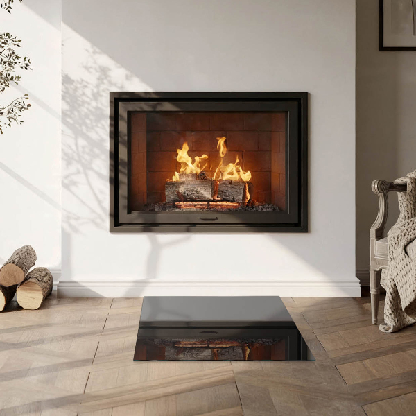 Pătrată protecție sub sobă Culoare Negru