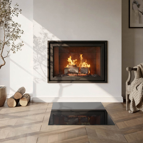 Pătrată protecție sub sobă Culoare Negru