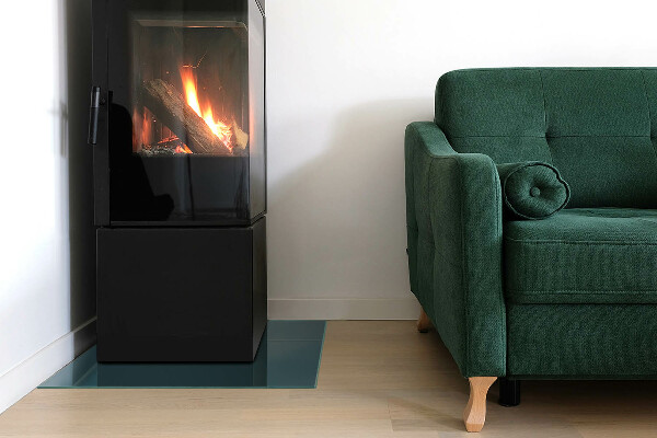 Pătrată sticlă sub șemineu Culoarea mării