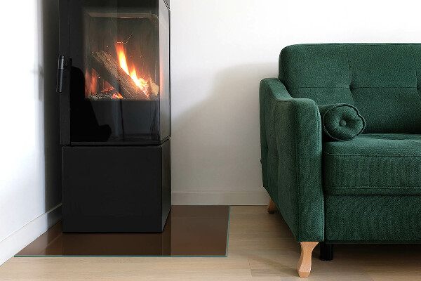 Pătrată protecție sub sobă Culoare Maro