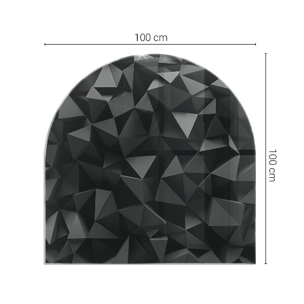 Semiovală sticlă sub șemineu Geometrie tridimensională