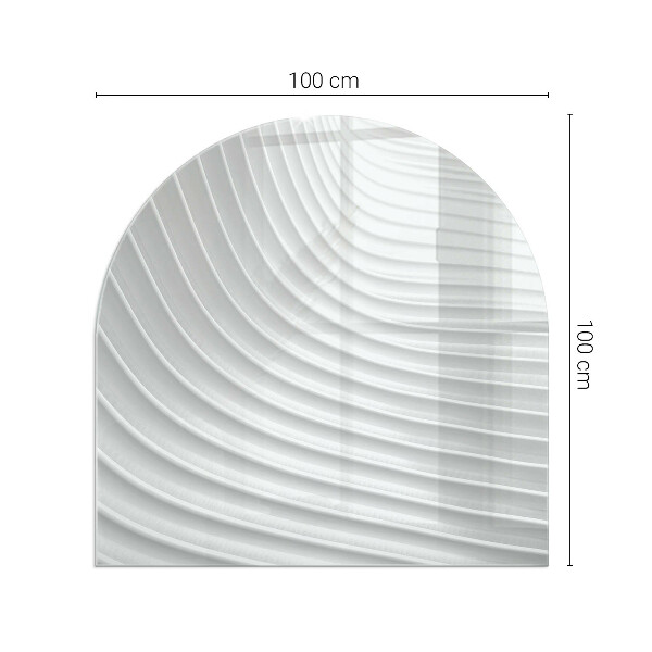 Semiovală placă de sticlă pentru șemineu Valuri de linii delicate