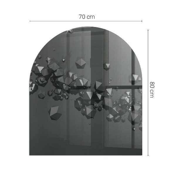 Semiovală sticlă securizată de protecție sub sobă Nor abstract de solide