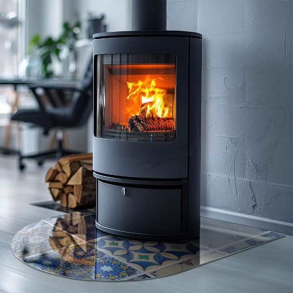 Semiovală sticlă securizată de protecție sub sobă Modele de plăci ceramice