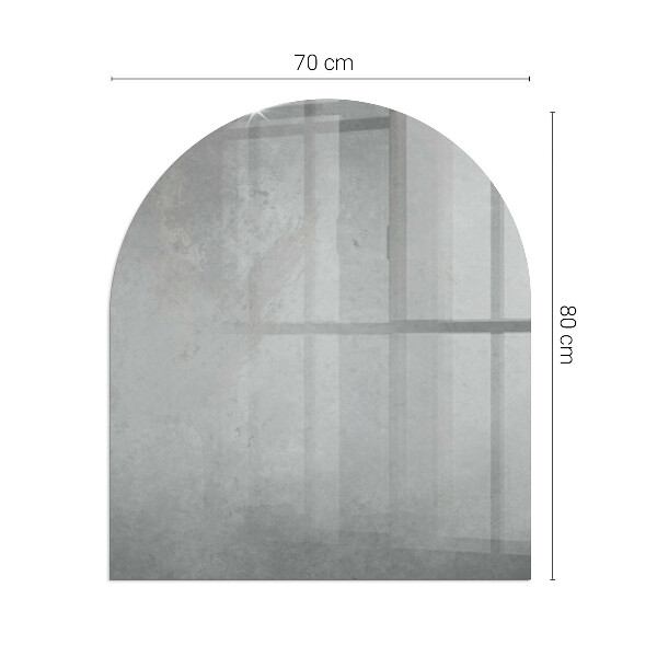 Semiovală sticlă securizată de protecție sub sobă Textură de beton cu efect