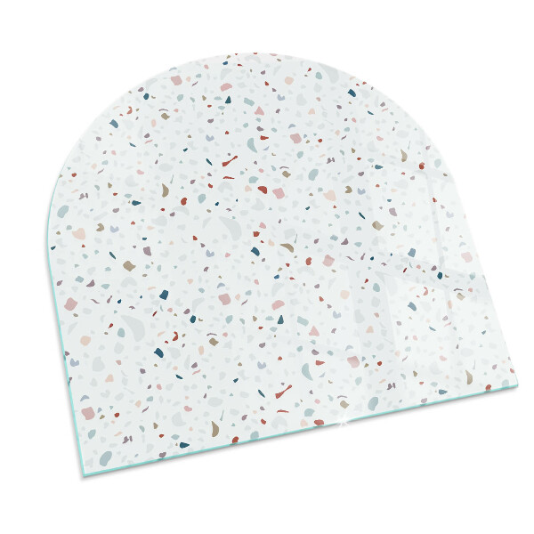 Semiovală placă de sticlă pentru șemineu Model cu forme mici