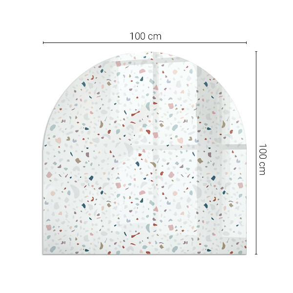 Semiovală placă de sticlă pentru șemineu Model cu forme mici