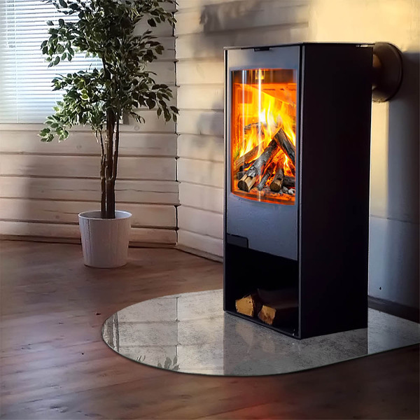 Semiovală placă de sticlă pentru șemineu Textură de fundal abstractă