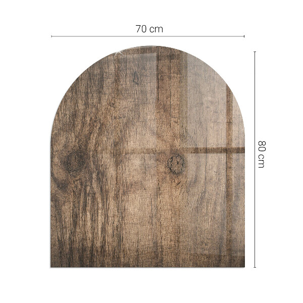 Semiovală sticlă sub șemineu Model natural din lemn