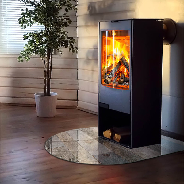 Semiovală sticlă sub șemineu Plăci în diferite nuanțe