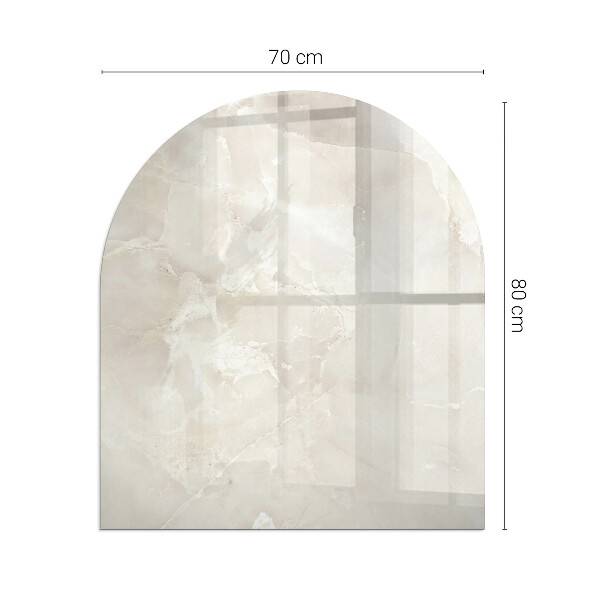 Semiovală sticlă securizată de protecție sub sobă Model natural de marmură