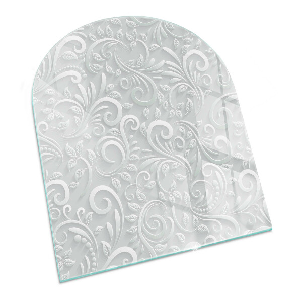 Semiovală sticlă securizată de protecție sub sobă Model elegant de plante