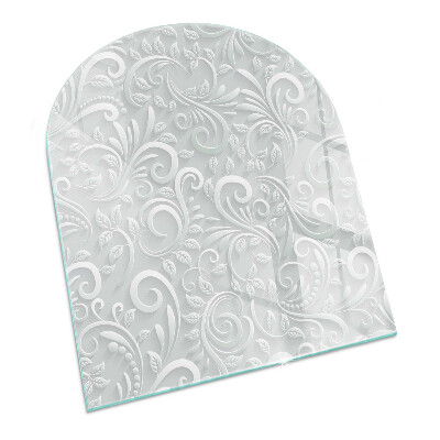 Semiovală sticlă securizată de protecție sub sobă Model elegant de plante