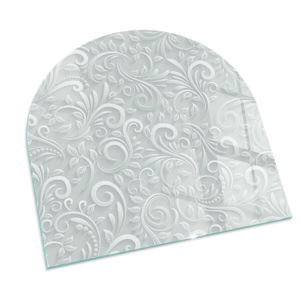 Semiovală sticlă securizată de protecție sub sobă Model elegant de plante