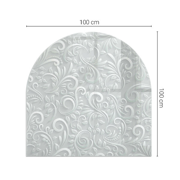 Semiovală sticlă securizată de protecție sub sobă Model elegant de plante